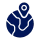 Map location pin icon in blue