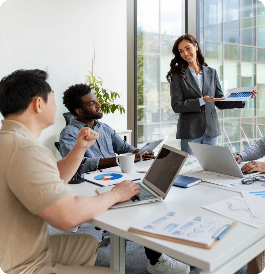 Business meeting with diverse team